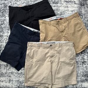 Size 40 Lot Dockers Men's Supreme Flex Ultimate Short Khaki Black Blue Shorts